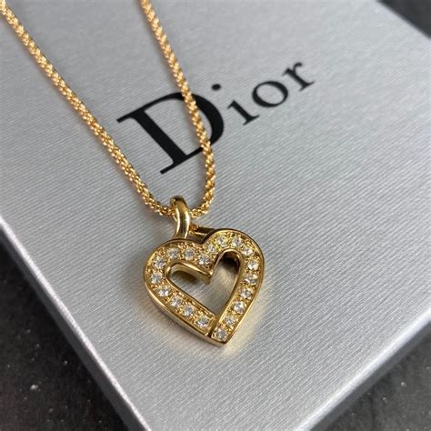 dior heart necklace vintage|christian Dior choker necklace gold.